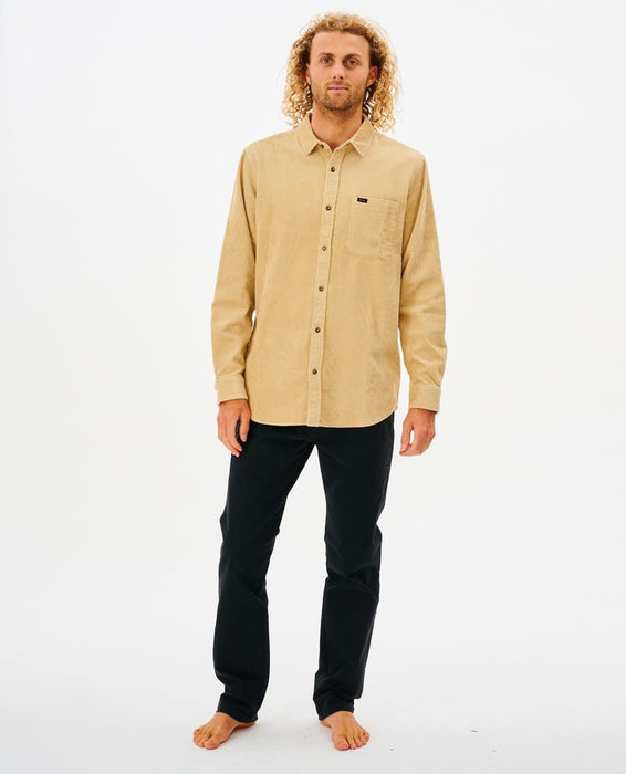 Rip Curl State Cord L/S Shirt-Khaki