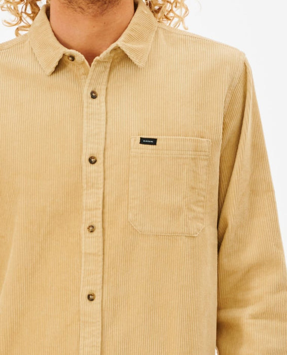 Rip Curl State Cord L/S Shirt-Khaki