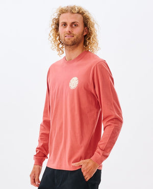 Rip Curl Wetsuit Icon L/S Tee-Dusty Mushroom— Alternate View