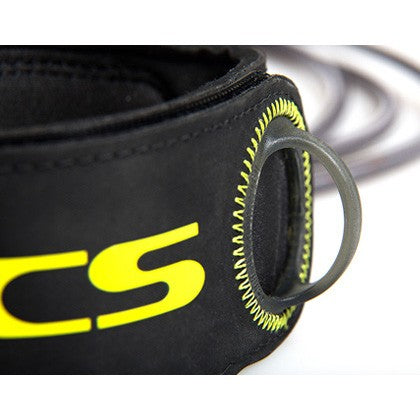 FCS Freedom Leash-6'-Charcoal/Green