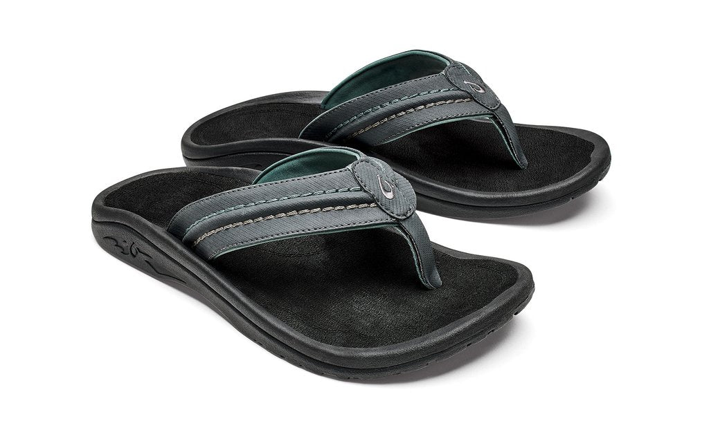 Olukai Hokua Sandal Dark Shadow Black REAL Watersports