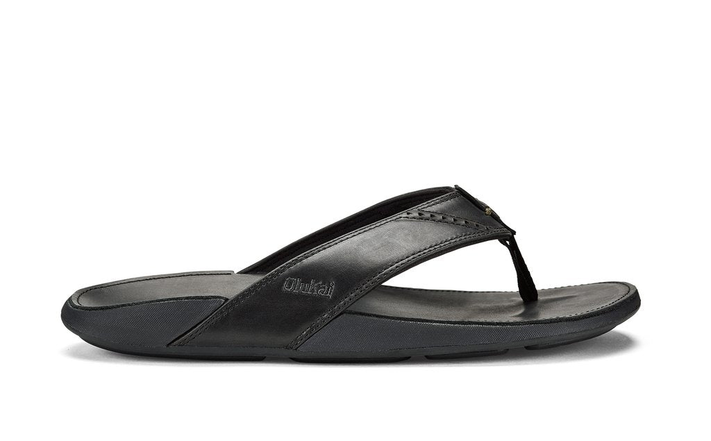 Olukai Nui Sandal-Black/Lava Rock