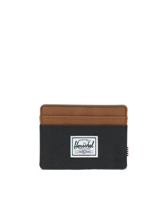 Herschel Charlie RFID Wallet-Black/Saddle Brown