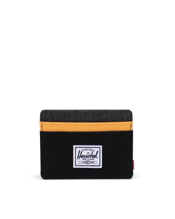 Herschel Charlie RFID Wallet-Black Crosshatch/Black Ripstop