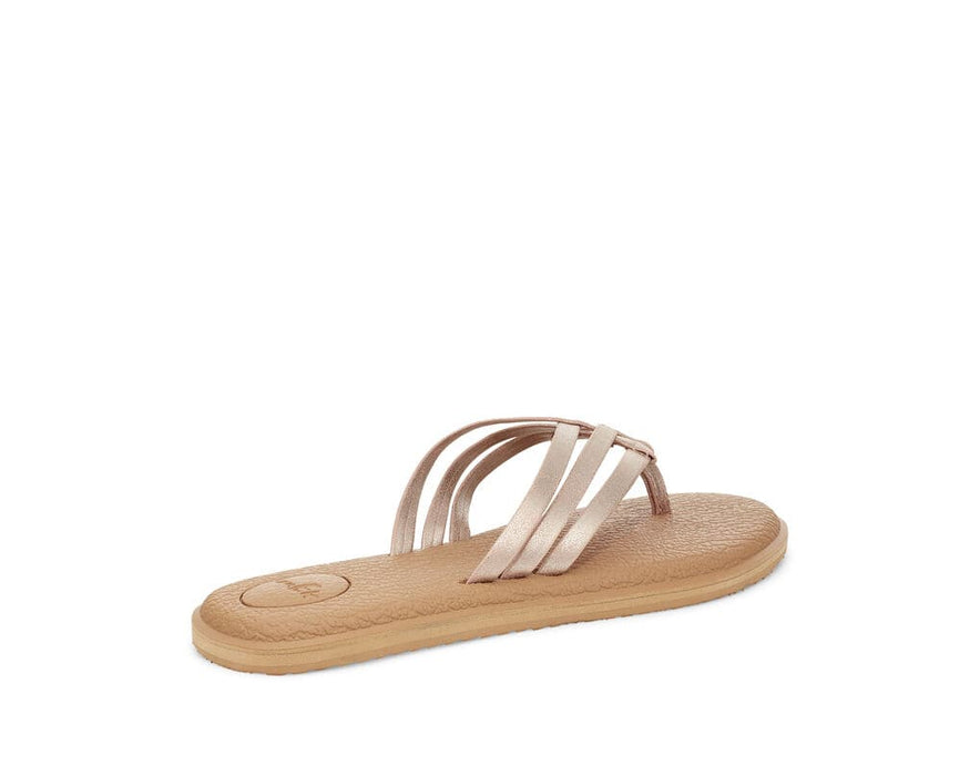 Sanuk Yoga Salty Shimmer Metallic Sandal-Rosegold