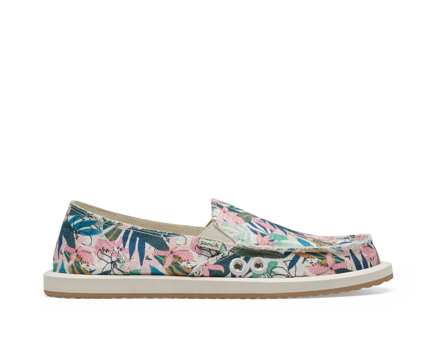 Sanuk Donna Tropical Shoe-Pink/Green