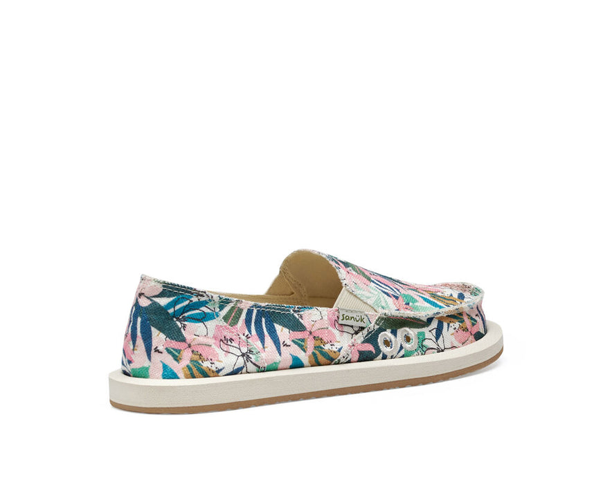 Sanuk Donna Tropical Shoe-Pink/Green