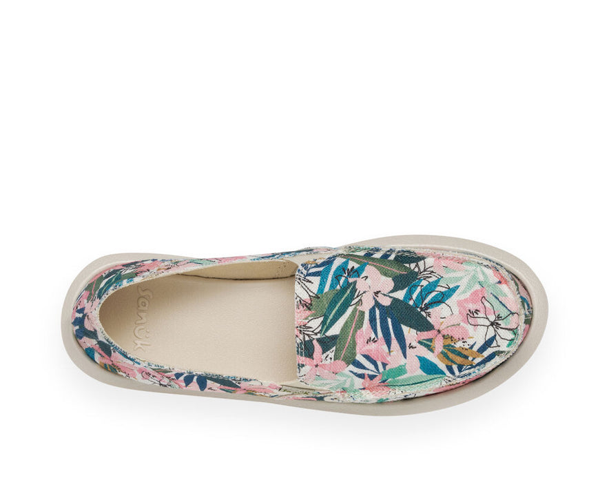 Sanuk Donna Tropical Shoe-Pink/Green