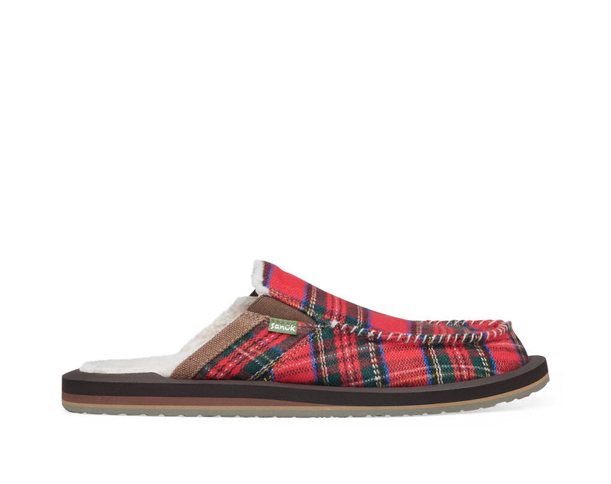Sanuk You Got My Back ST Plaid Chill Shoe-Crimson