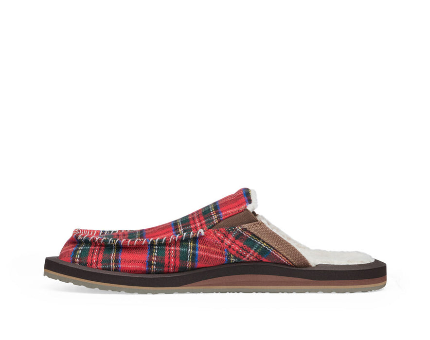 Sanuk You Got My Back ST Plaid Chill Shoe-Crimson