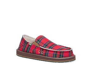 Sanuk Vagabond ST Plaid Chill Shoe-Red Multi