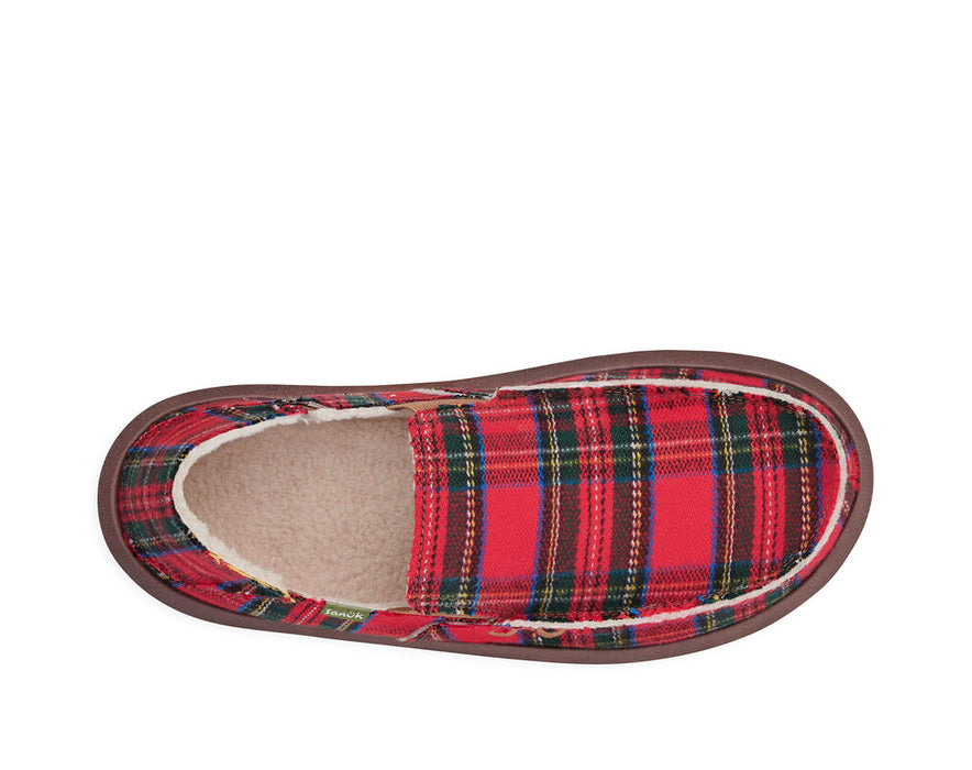 Sanuk Vagabond ST Plaid Chill Shoe-Red Multi