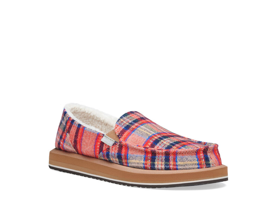 Sanuk Donna ST Plaid Chill Shoe-Red Multi — REAL Watersports