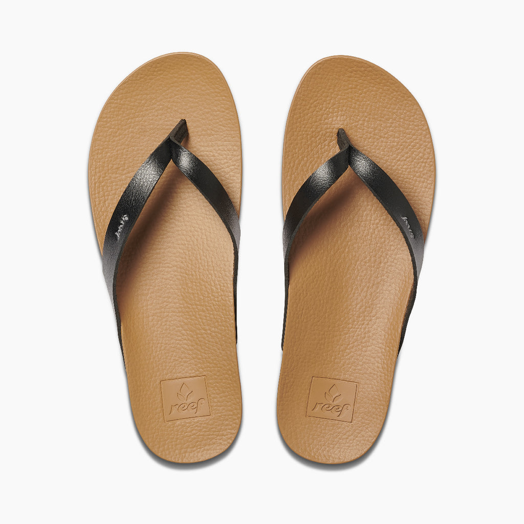 REEF Cushion Court Sandal-Black/Natural
