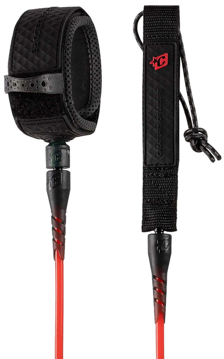 Creatures Comp Leash-Fluro Red Black-6'0"