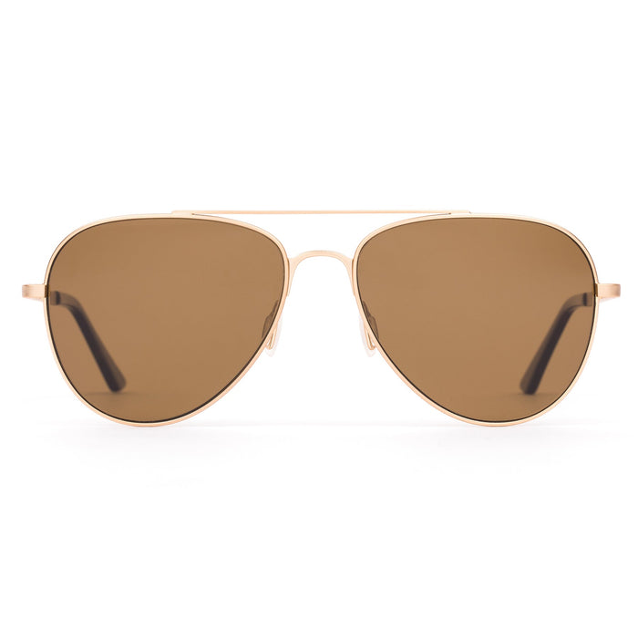 Otis Zeppelin Sunglasses-Brushed Gold/Brown Polar