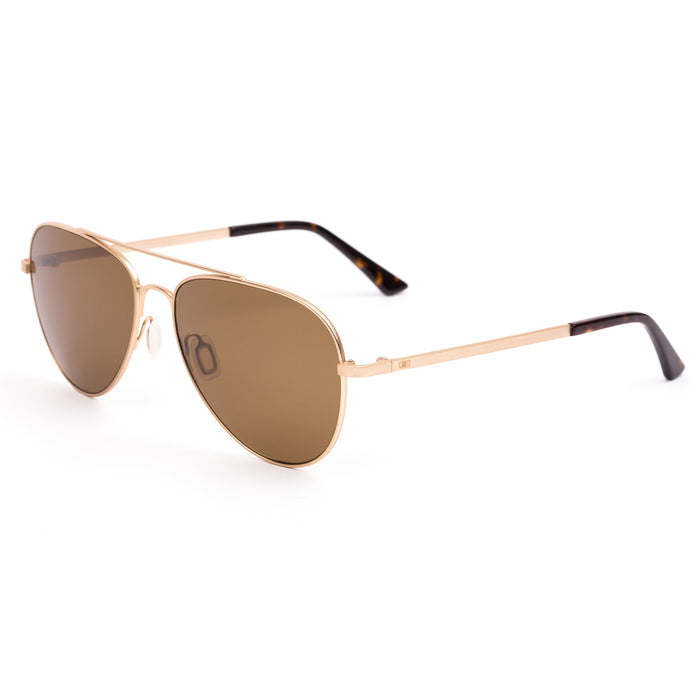 Otis Zeppelin Sunglasses-Brushed Gold/Brown Polar