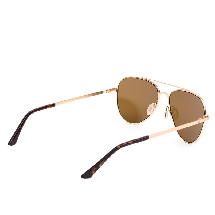 Otis Zeppelin Sunglasses-Brushed Gold/Brown Polar