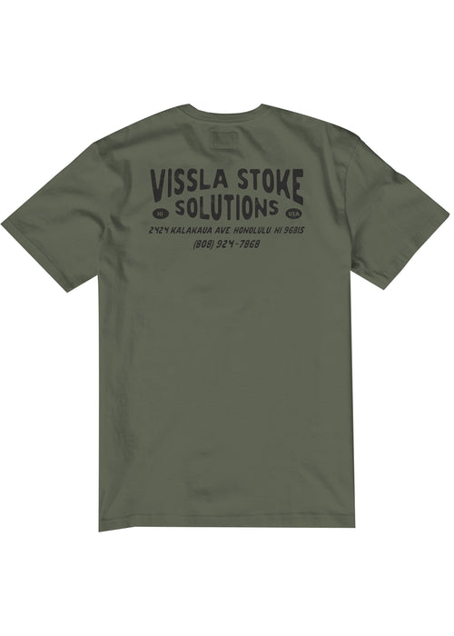 Vissla Stoke Solution Pocket Tee-Army