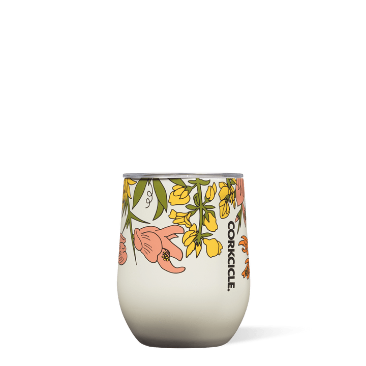 Corkcicle 12 oz Stemless-Cream Wildflower