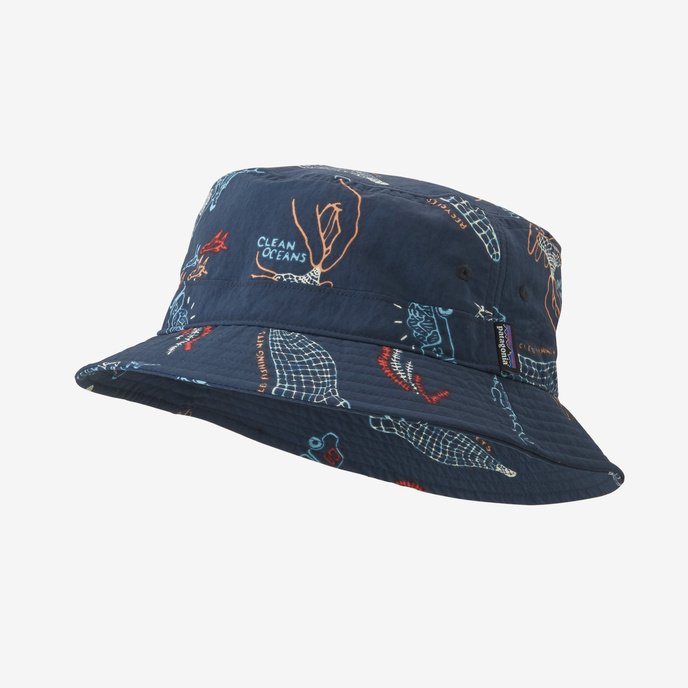 Patagonia Wavefarer Bucket Hat-Clean Currents: Tidepool Blue