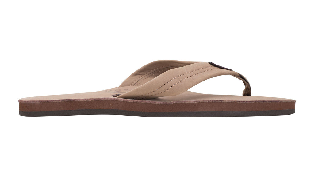 Rainbow M's Single Layer Leather Sandal-Dark Brown