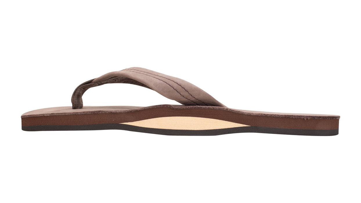 Rainbow Single Layer Leather Sandal-Expresso