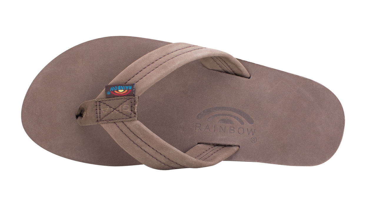 Rainbow Men's Single Layer 1" Strap Sandal-Expresso