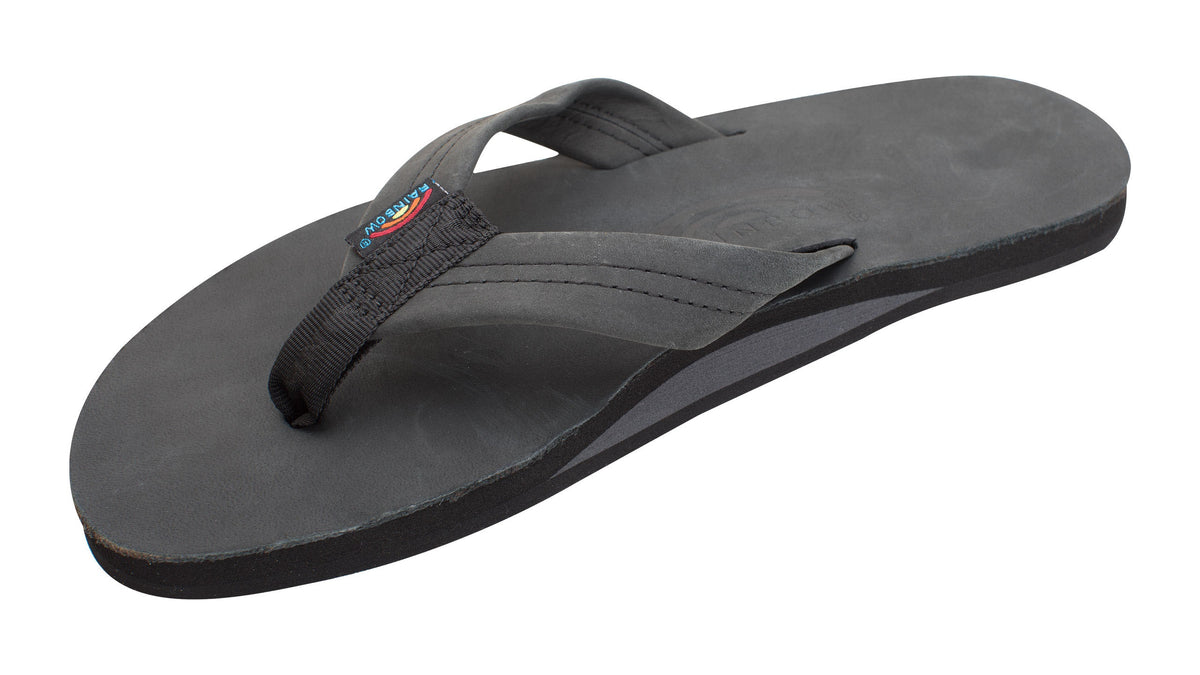 Rainbow M's Single Layer Leather Sandal-Premier Black