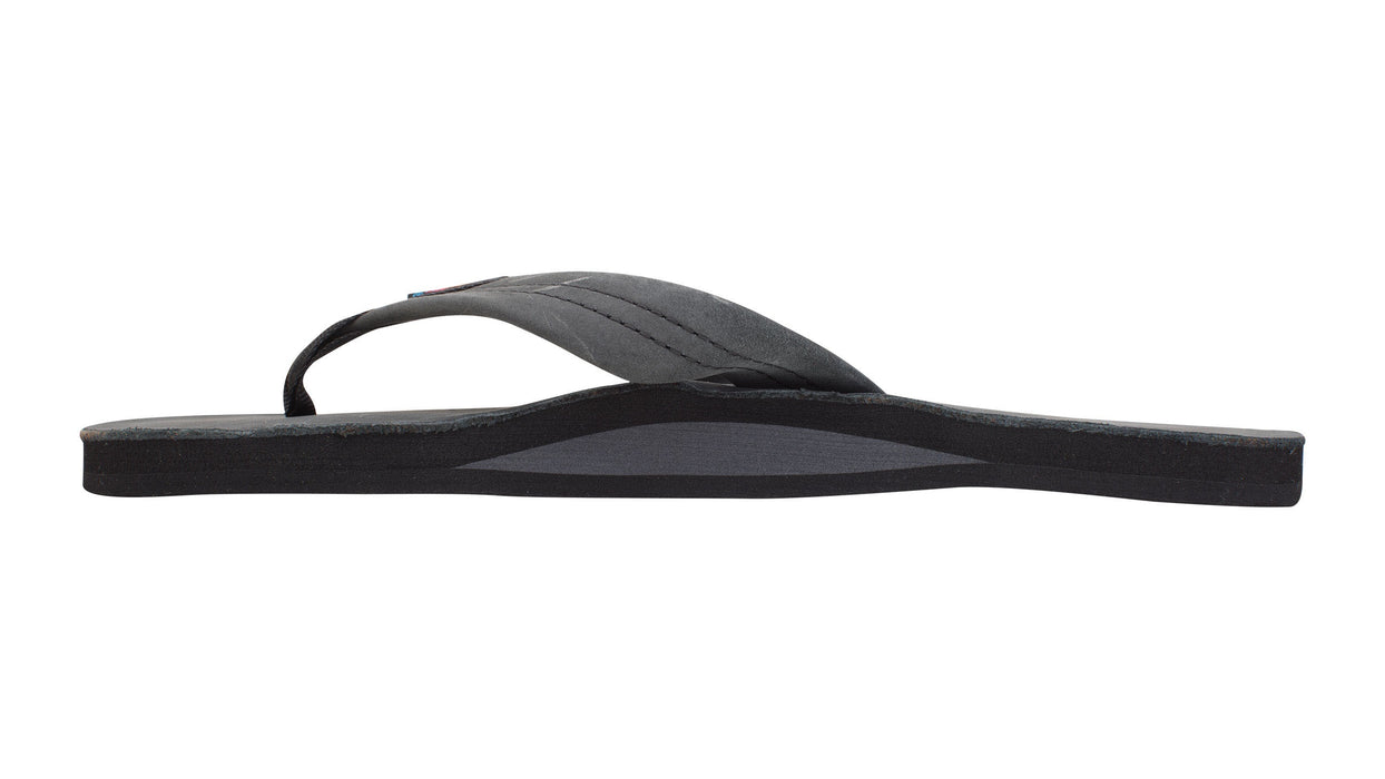 Rainbow Single Layer Leather Sandal-Premier Black