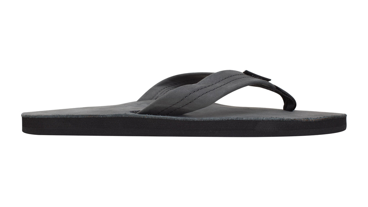 Rainbow Single Layer Leather Sandal-Premier Black