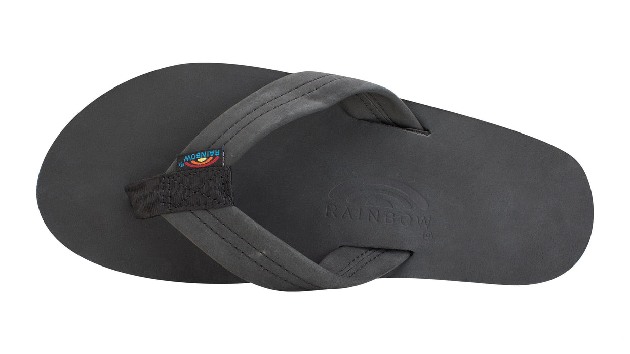 Rainbow Single Layer Leather Sandal-Premier Black