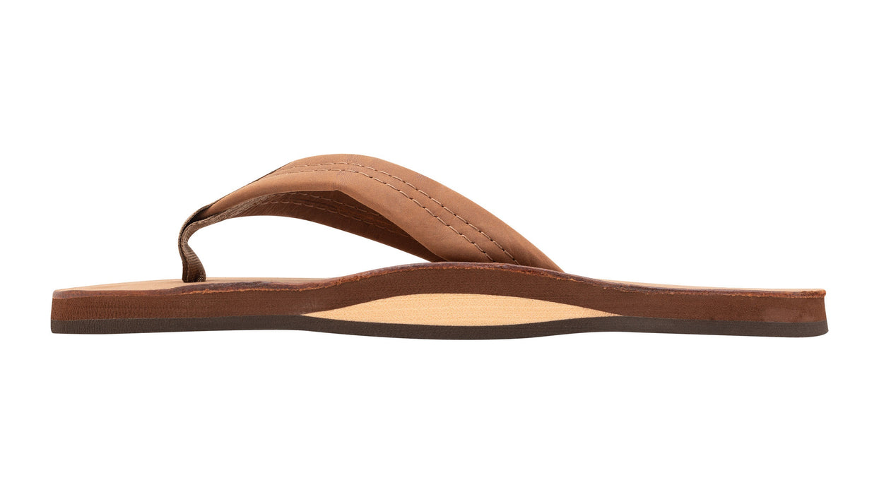 Rainbow Single Layer Leather Sandal-Redwood