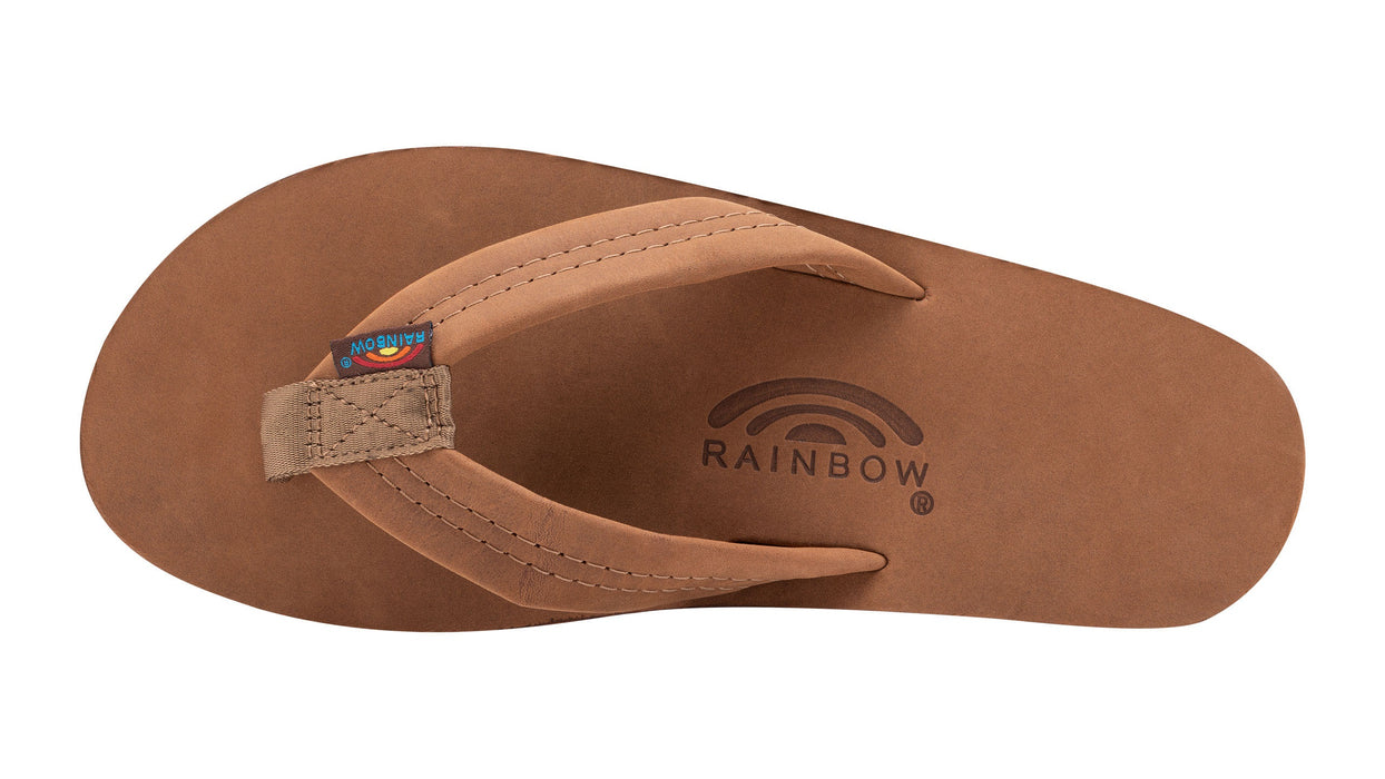 Rainbow Single Layer Leather Sandal-Redwood