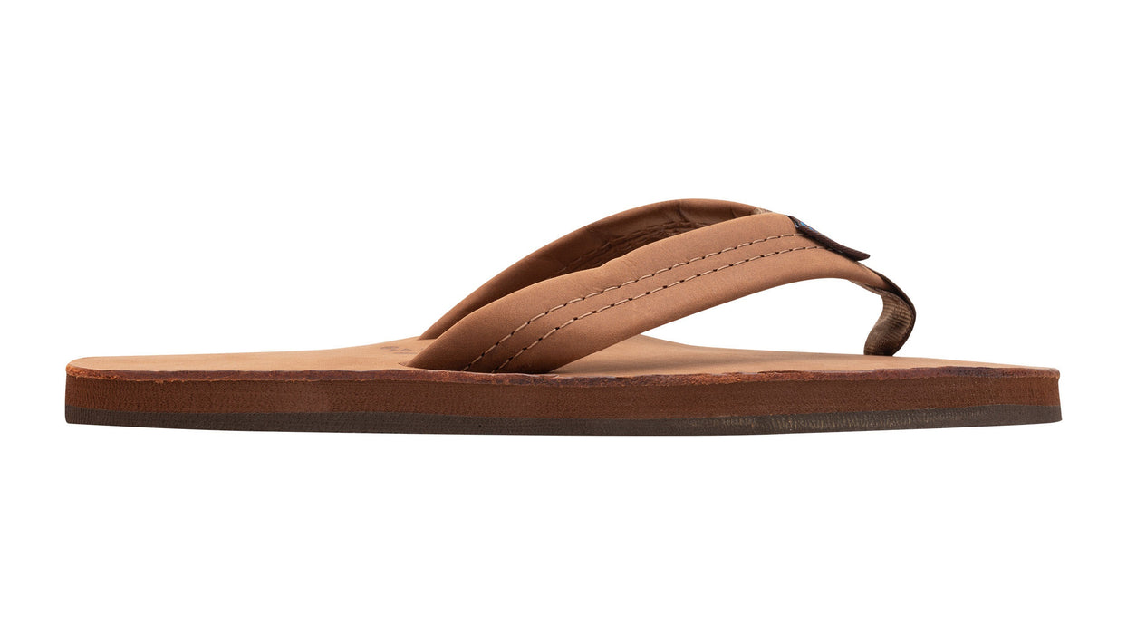 Rainbow Single Layer Leather Sandal-Redwood