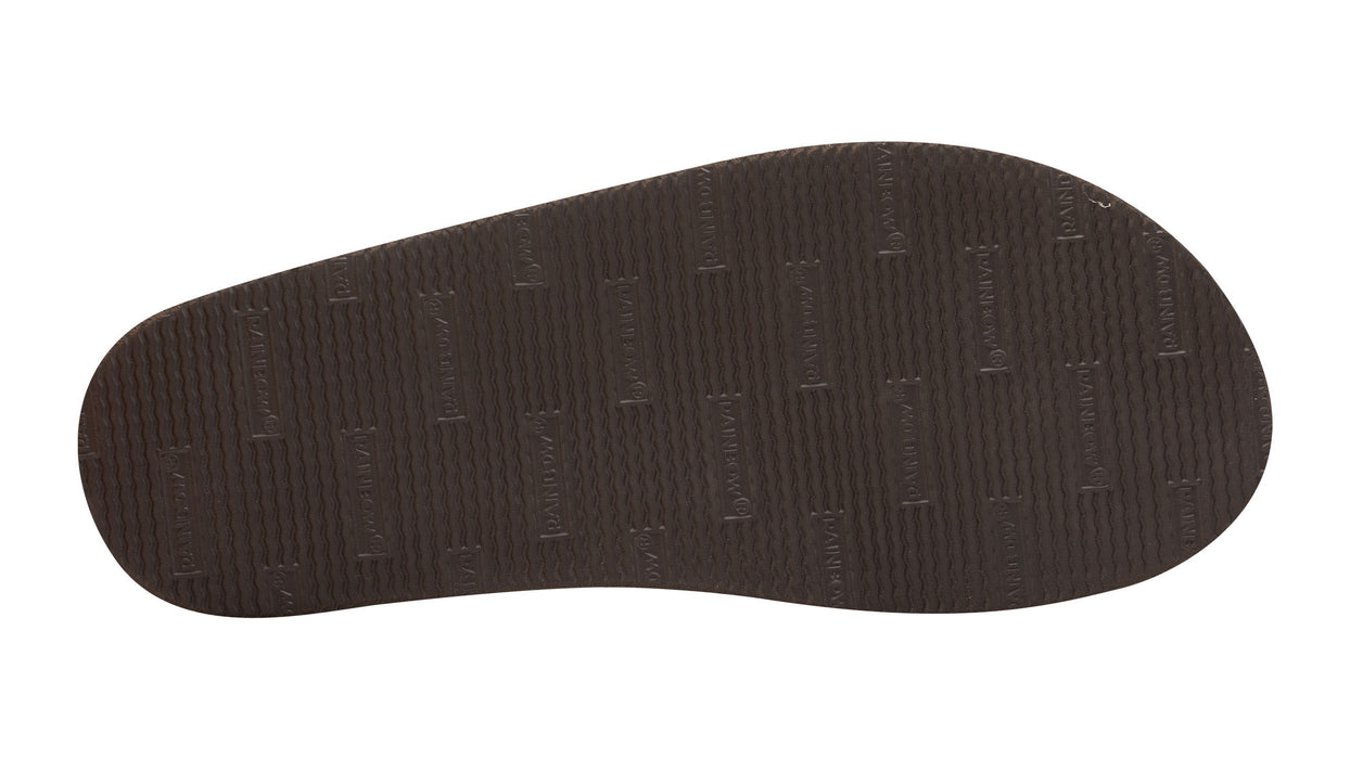 Rainbow Single Layer Leather Sandal-Redwood