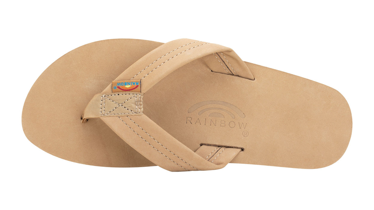 Rainbow Single Layer Leather Sandal-Sierra Brown