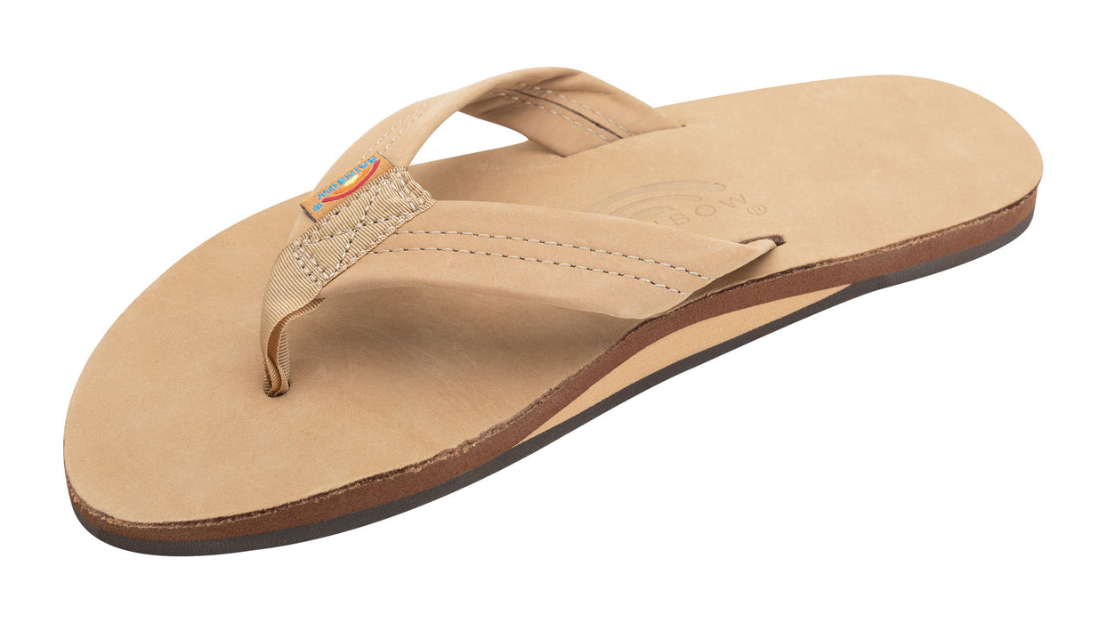 Rainbow Single Layer Leather Sandal-Sierra Brown