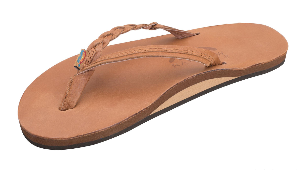 Rainbow Women's Flirty Braidy Sandal-Classic Tan w/Brown