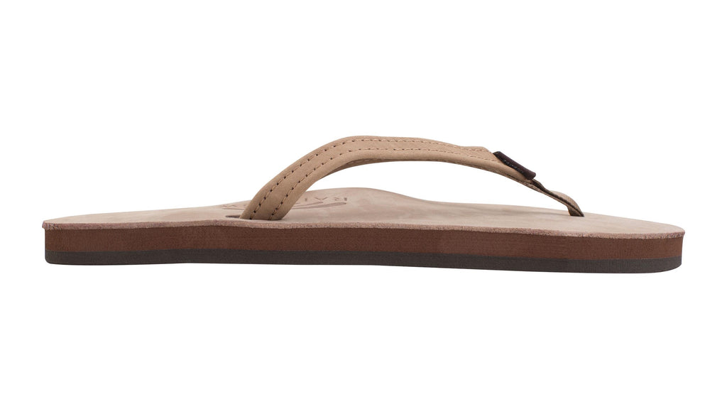 Rainbow W's Single Layer Leather Narrow Sandal-Dark Brown