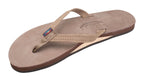Rainbow W's Single Layer Leather Narrow Sandal-Dark Brown