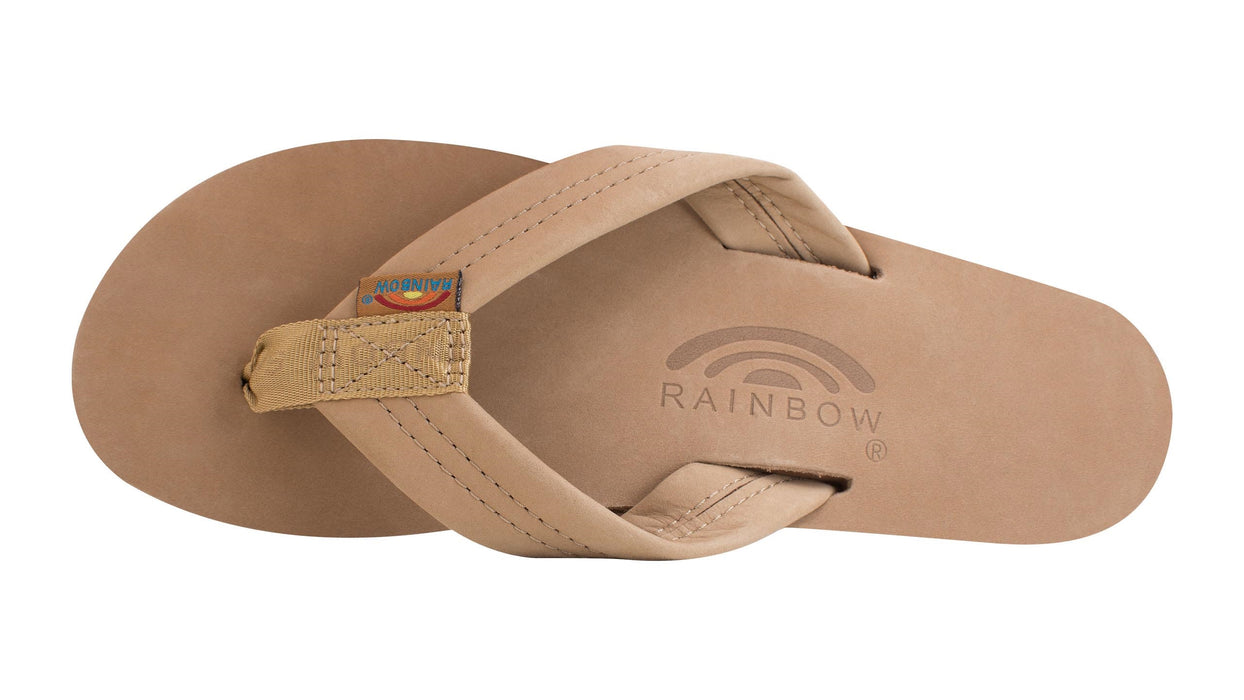 Rainbow Single Layer Leather Sandal-Sierra Brown