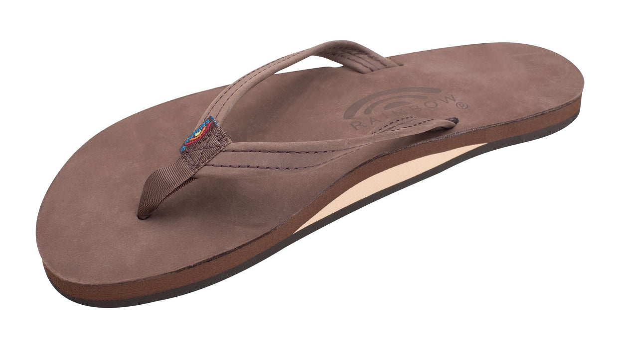 Rainbow Single Layer Leather Narrow Sandal-Expresso