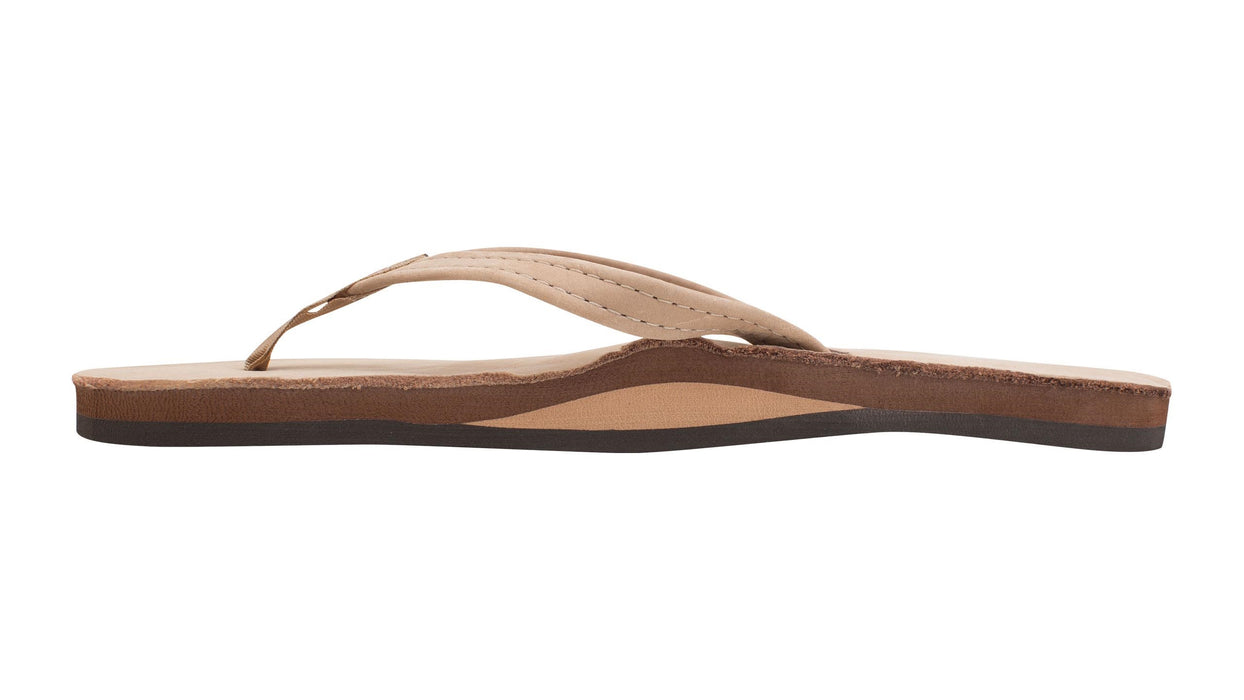 Rainbow Single Layer Leather Narrow Sandal-Sierra Brown