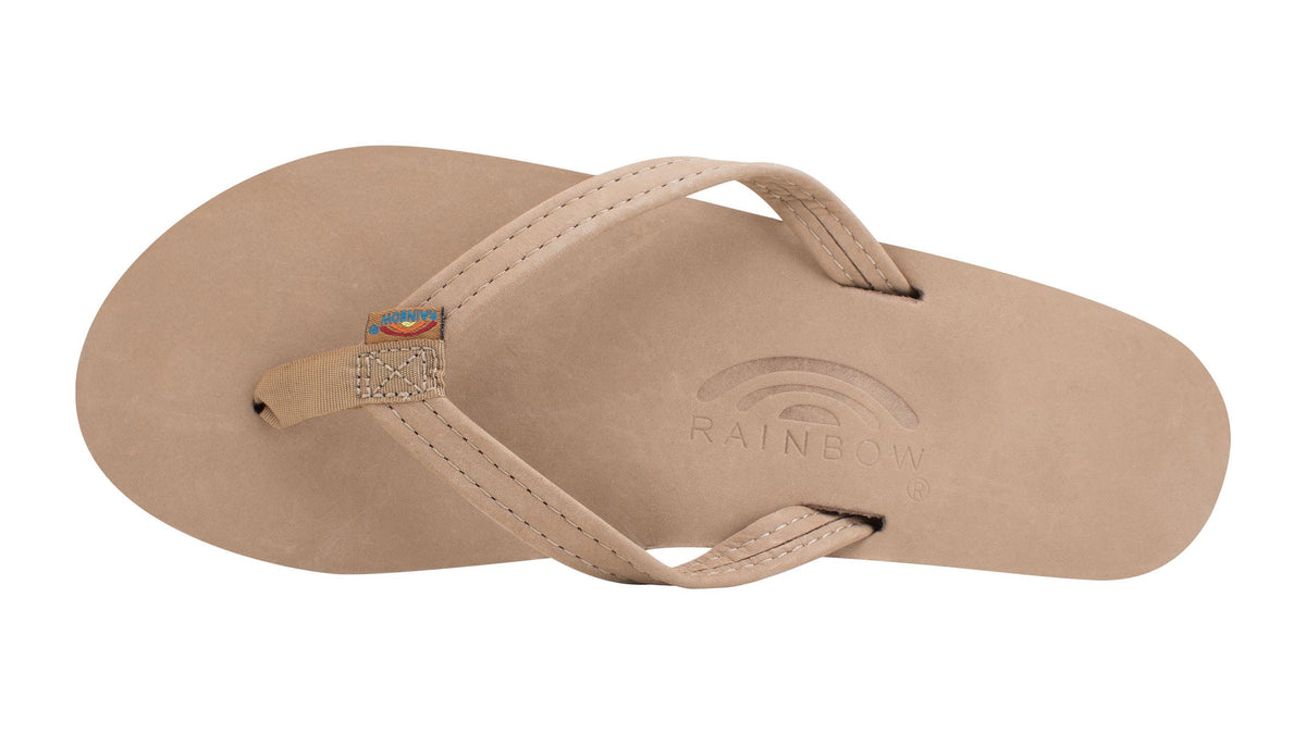 Rainbow W's Single Layer Leather Narrow Sandal-Sierra Brown