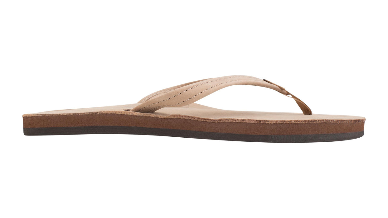 Rainbow Single Layer Leather Narrow Sandal-Sierra Brown