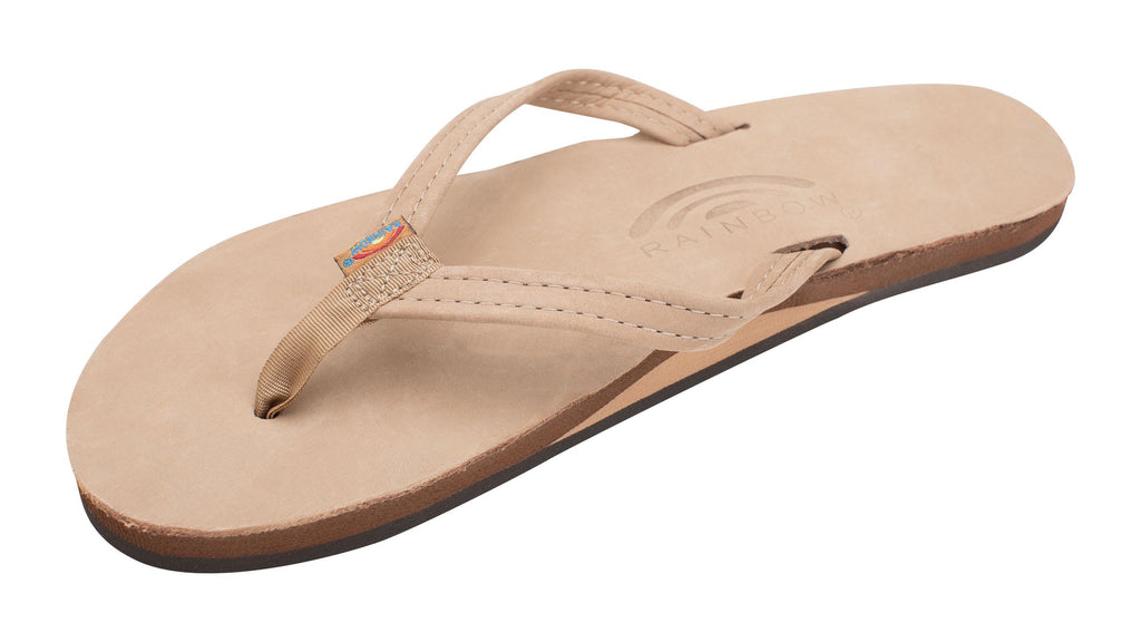 Rainbow W's Single Layer Leather Narrow Sandal-Sierra Brown