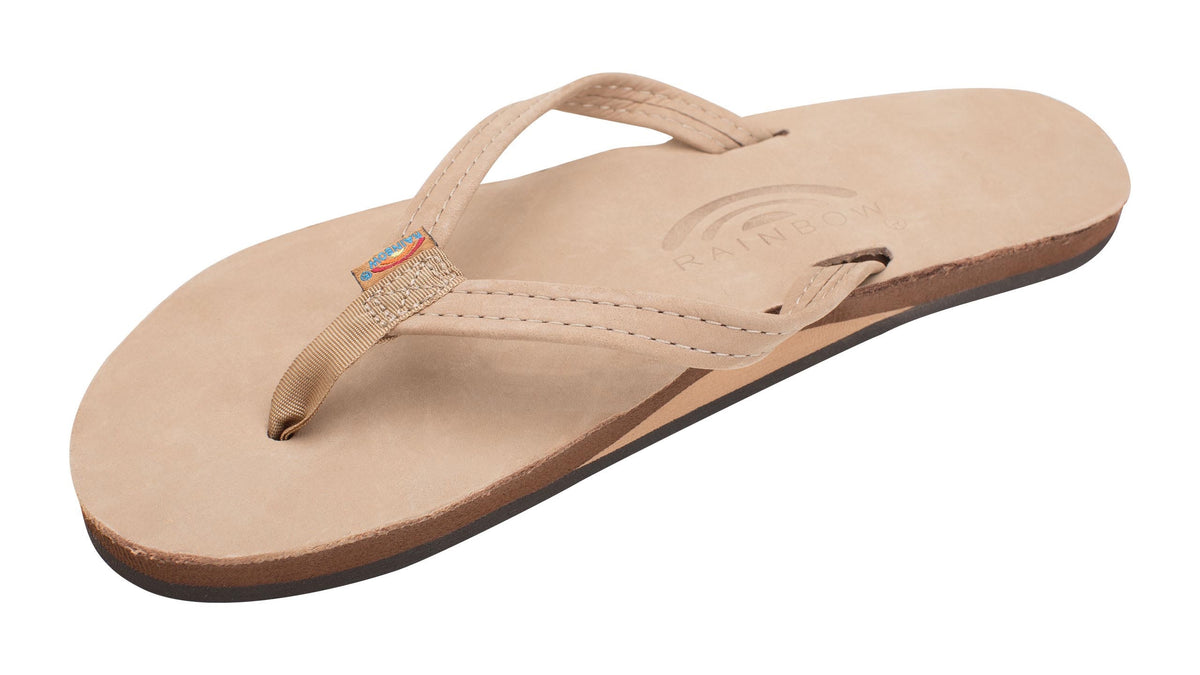 Rainbow W's Single Layer Leather Narrow Sandal-Sierra Brown