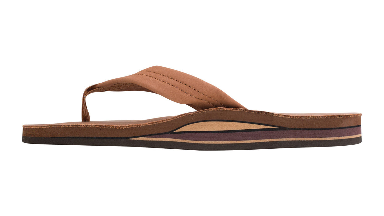 Rainbow Double Layer Leather Sandal-Classic Tan w/Brown