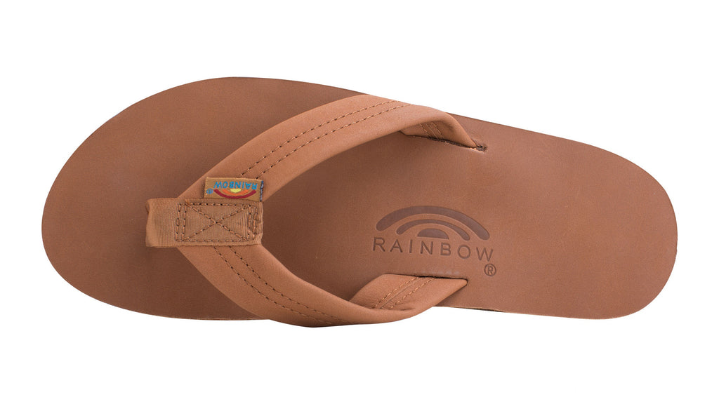 Rainbow Double Layer Leather Sandal-Classic Tan w/Brown